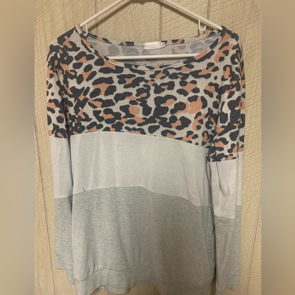 cheetah color block sweatshirt